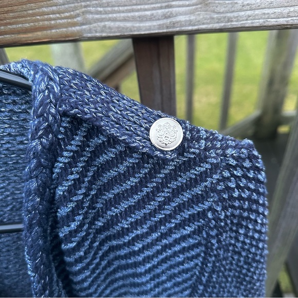 Vintage Shaggy Blue Knit Fringe Cardigan - Picture 3 of 5